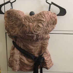 Bebe floral detail strapless top